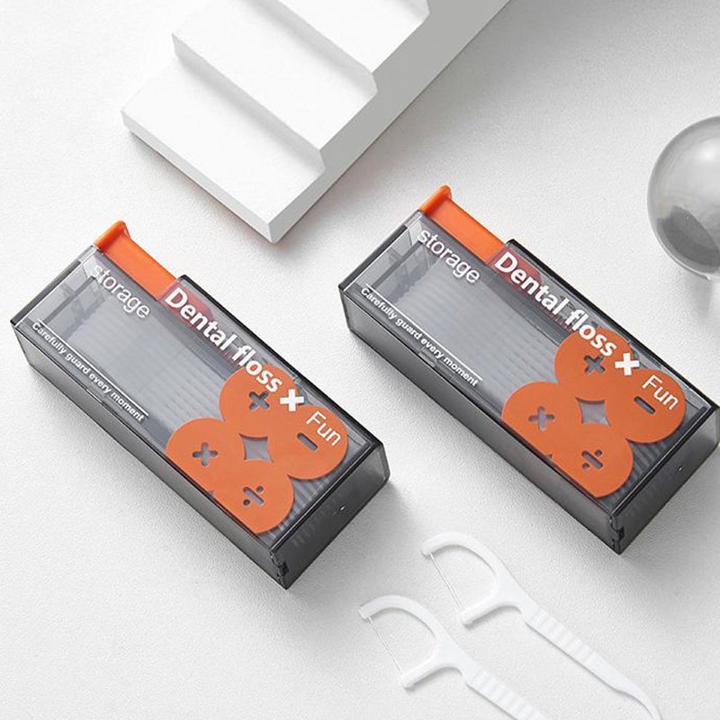Portable Dental Floss Box Automatic Pop-up Dental Floss Storage Box Press Type Portable Disposable Dental Floss Removal Rod