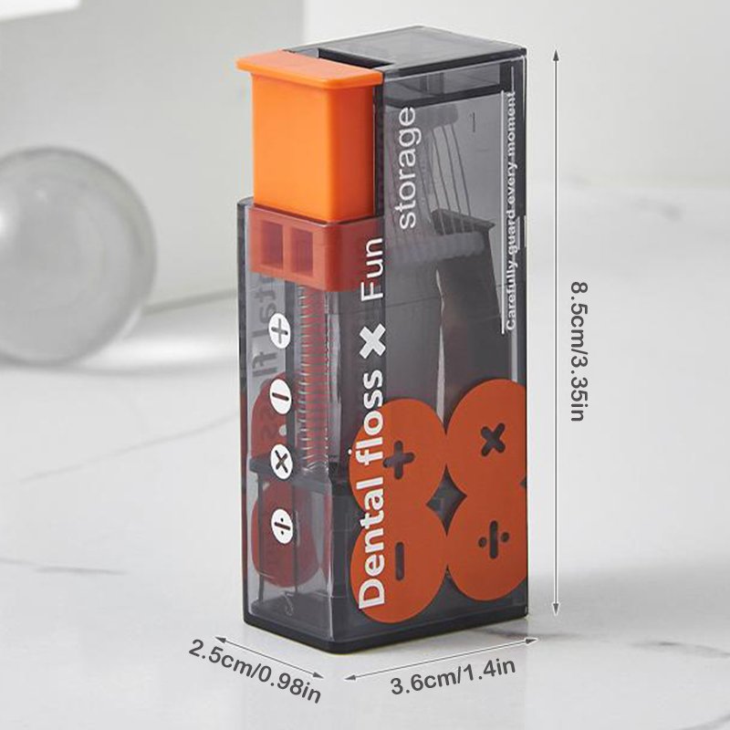 Portable Dental Floss Box Automatic Pop-up Dental Floss Storage Box Press Type Portable Disposable Dental Floss Removal Rod