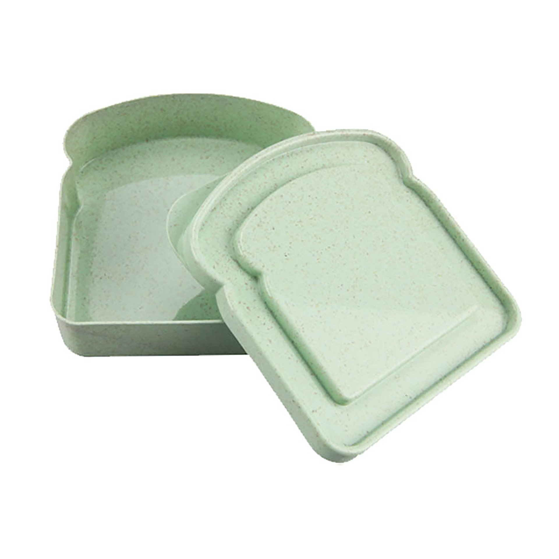 Microwave Safe Wheat Straw 14oz Sandwich Containers Sandwich Box Food Storage Toast Shape for Lunch Boxes for Kids Adult