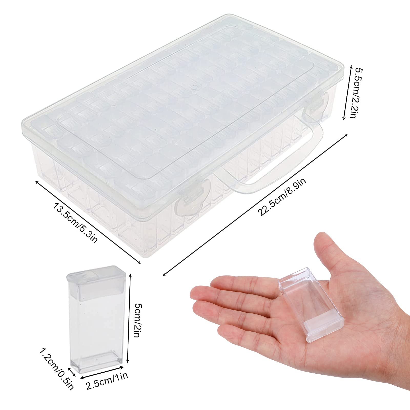 1pc 64 Slots Plastic Storage Box DIY Diamond Painting Beads Charms Jewelry Accessories Organizer Box Square Plastic Storage Box