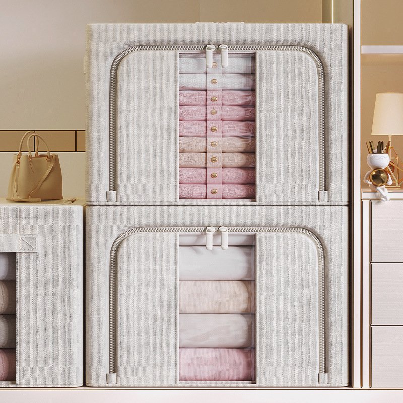 AdvancedTianshan cotton and linen storage box,thickened steel frame for clothing storage box,and storage boxfor household quilts