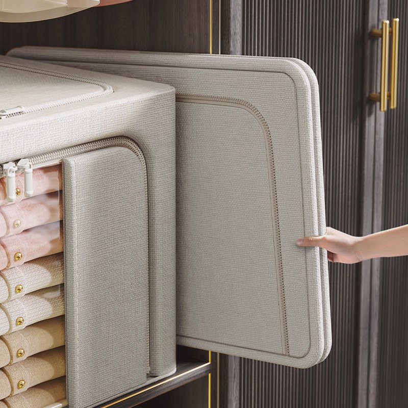 AdvancedTianshan cotton and linen storage box,thickened steel frame for clothing storage box,and storage boxfor household quilts