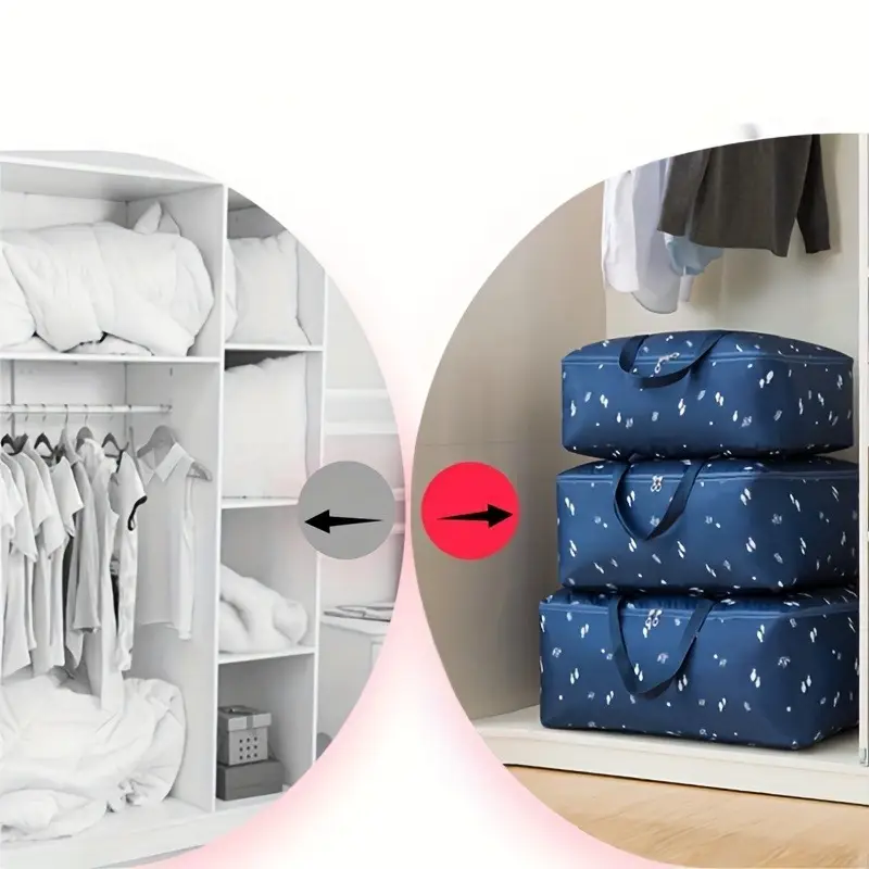 Foldable fabric storage bag, clothes and quilt storage, dust bag, waterproof and anti-fouling, suitable for home storage