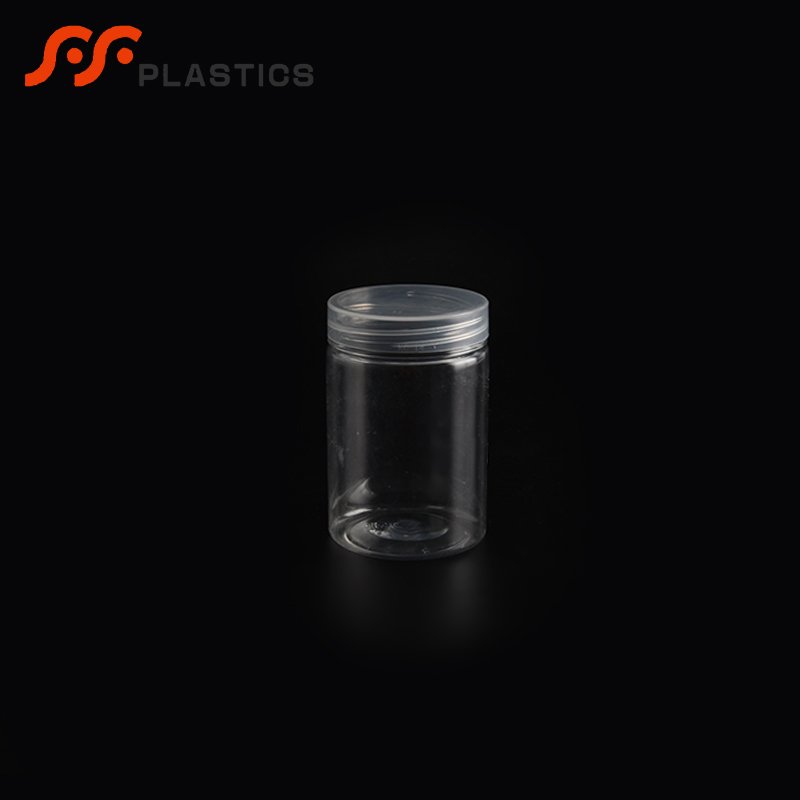 Transparent food cookie storage container airtight candy sugar packaging plastic bottle jar