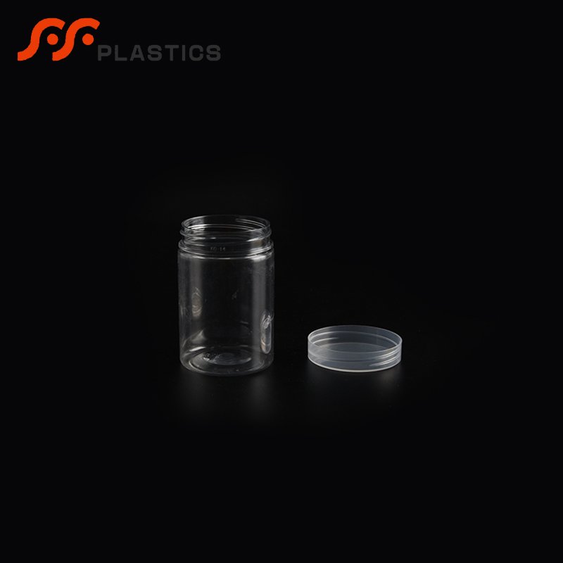 Transparent food cookie storage container airtight candy sugar packaging plastic bottle jar