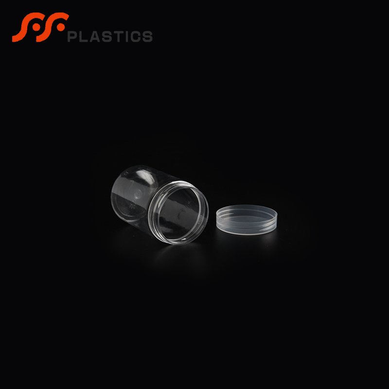 Transparent food cookie storage container airtight candy sugar packaging plastic bottle jar