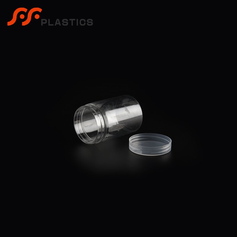 Transparent food cookie storage container airtight candy sugar packaging plastic bottle jar