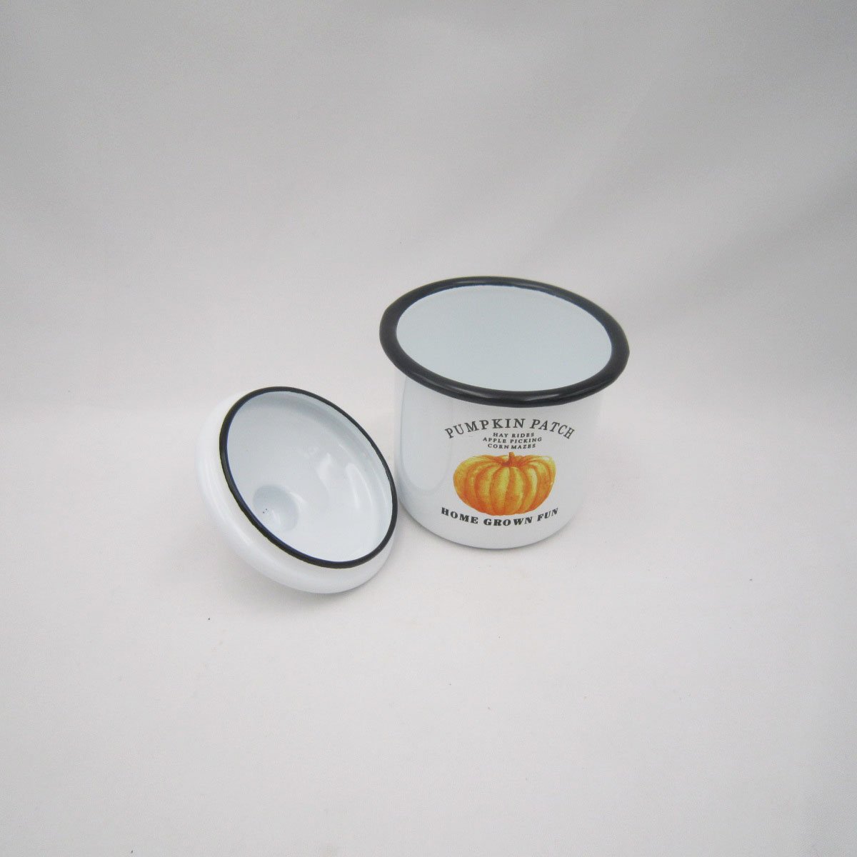 Customized Logo Enamel Canister Set Kitchen Food & Candy Storage Metal Enamel Canister Set