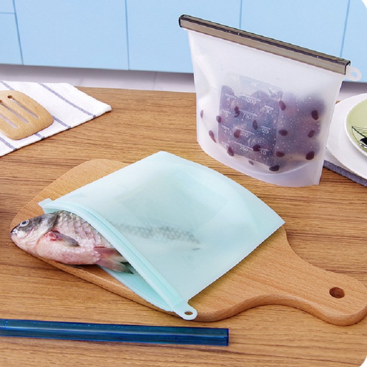 Reusable Food grade Good leakproofness Non-toxic BPA free Heat-resistent silicone reusable food storage bag