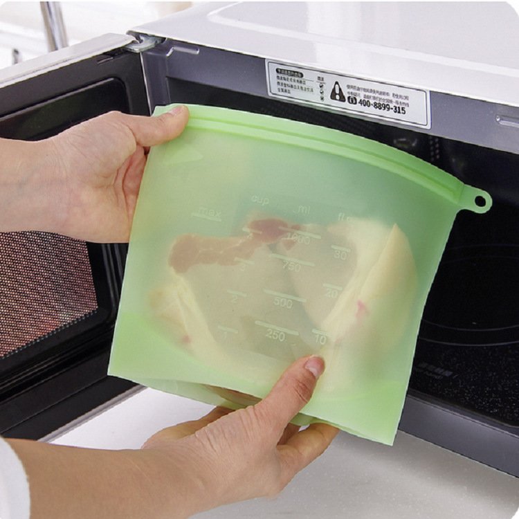 Reusable Food grade Good leakproofness Non-toxic BPA free Heat-resistent silicone reusable food storage bag