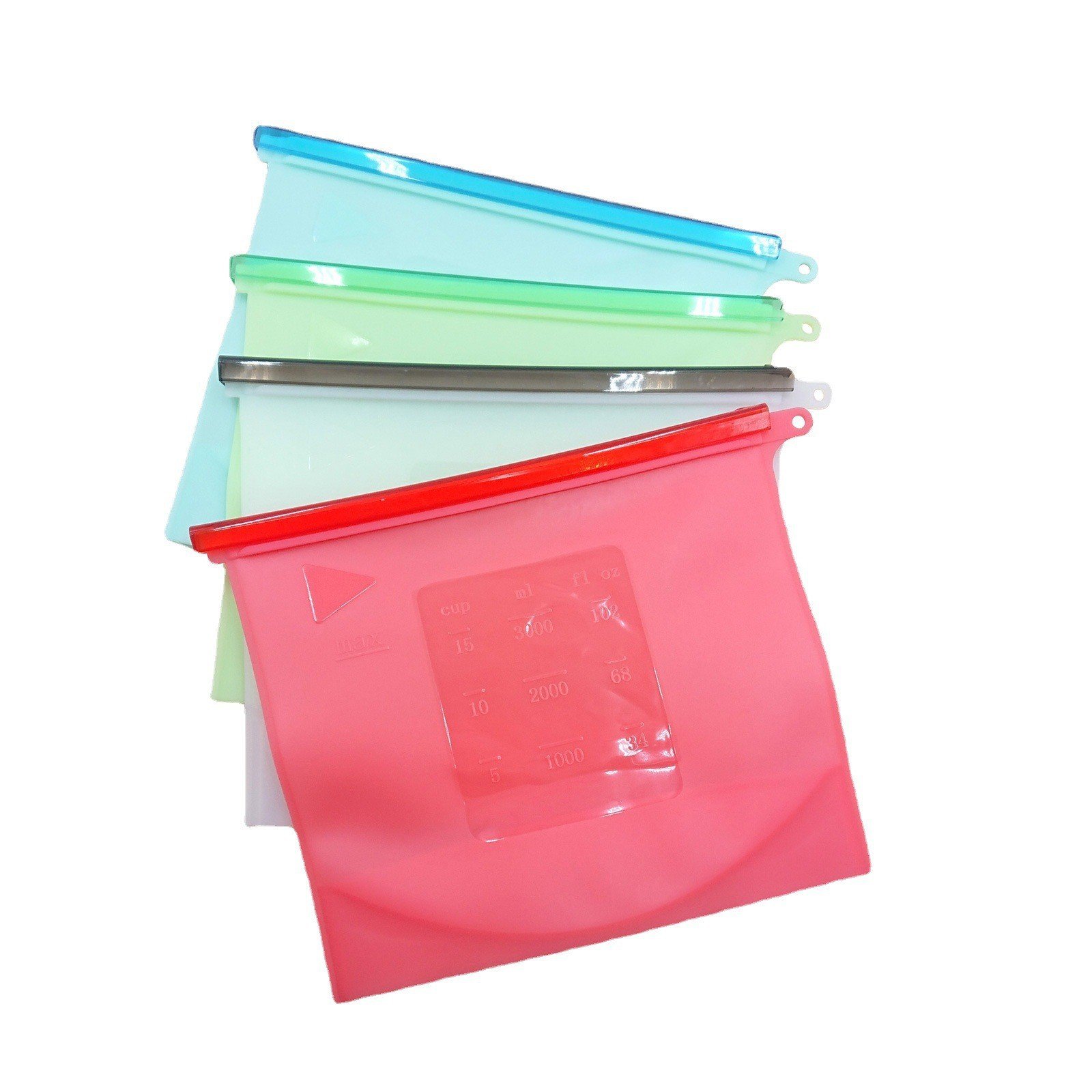 Reusable Food grade Good leakproofness Non-toxic BPA free Heat-resistent silicone reusable food storage bag
