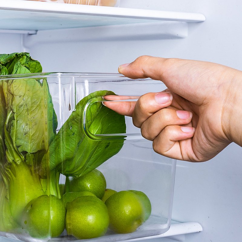 Custom Wholesale Refrigerator Organizer Bins Space Saver Storage Container Organizer Food Container Rectangle Plastic,pet Modern
