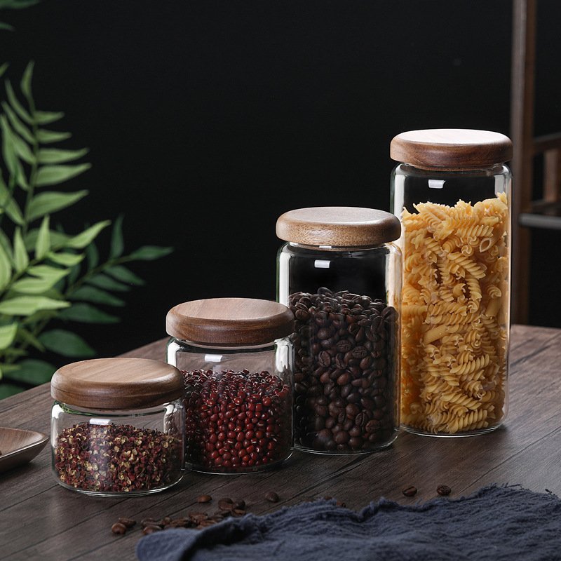 glass kitchen storage square food storage multifunctional glass jar sealed food grade storage container with lid