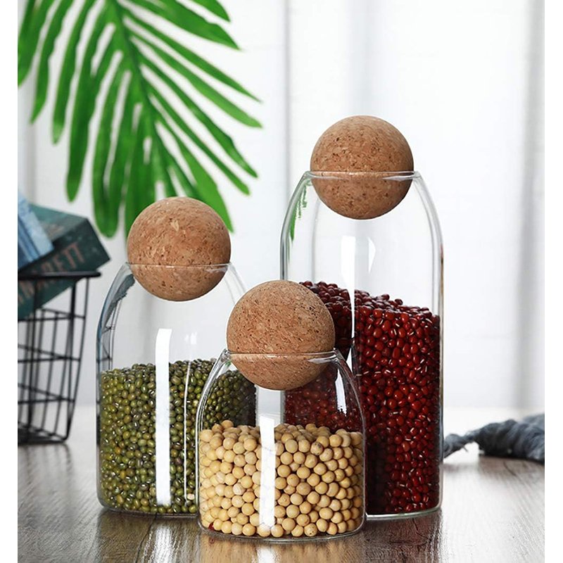glass kitchen storage square food storage multifunctional glass jar sealed food grade storage container with lid