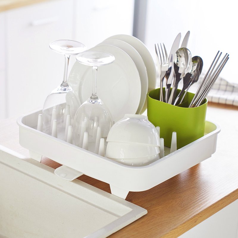 Plastic Dish Rack Dish Drying Rack Lightweight Self-Draining Dish Rack For Kitchen Sink And Counter At Home