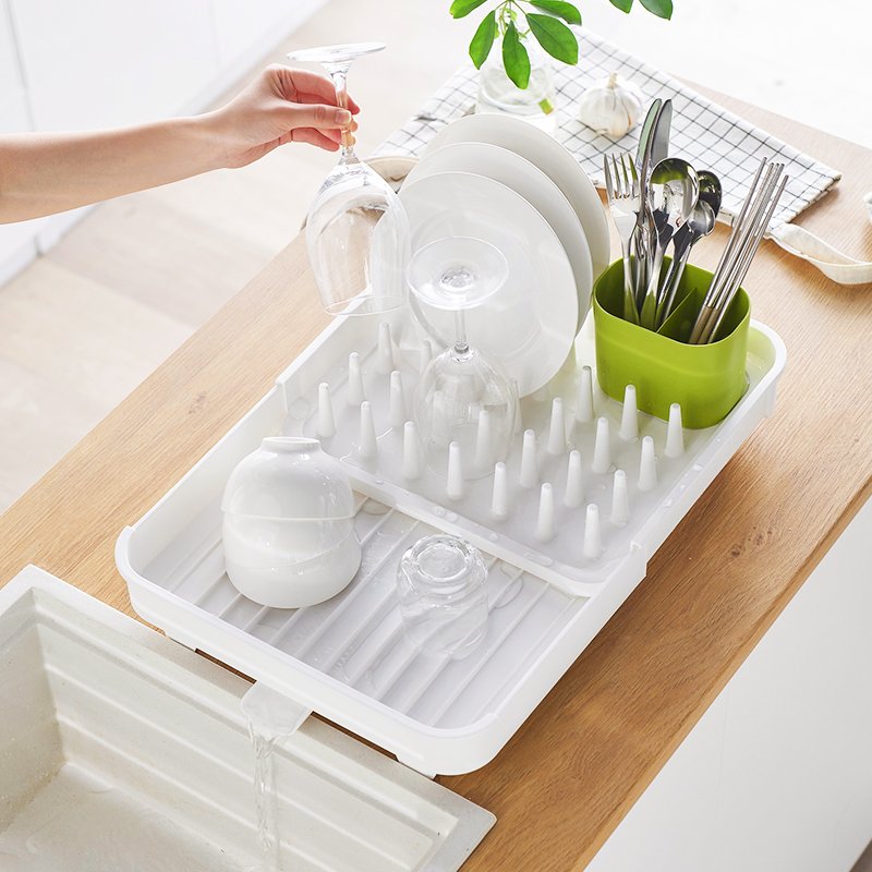 Plastic Dish Rack Dish Drying Rack Lightweight Self-Draining Dish Rack For Kitchen Sink And Counter At Home