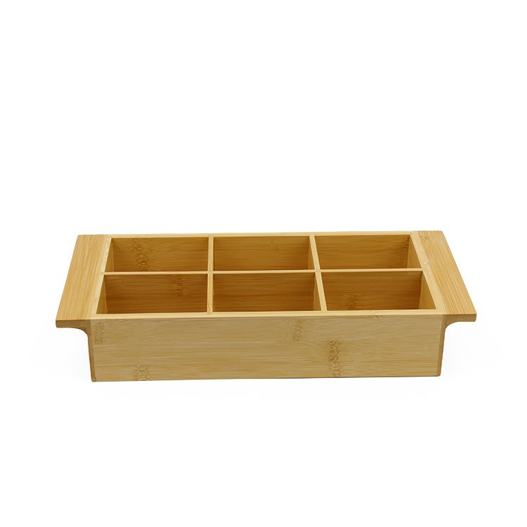 Home Office Desktop Bamboo Makeup Organizer Storage Boxes No Lid