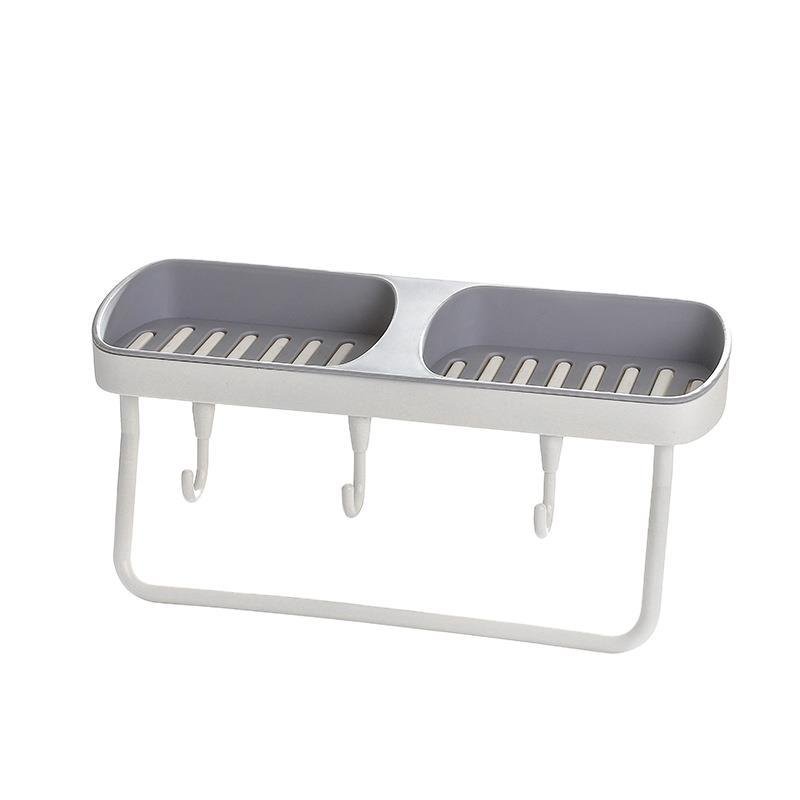 wall-mounted sponge bathroom soap storage box without household punch-free towel rack
