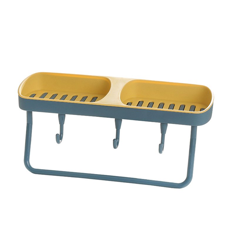 wall-mounted sponge bathroom soap storage box without household punch-free towel rack