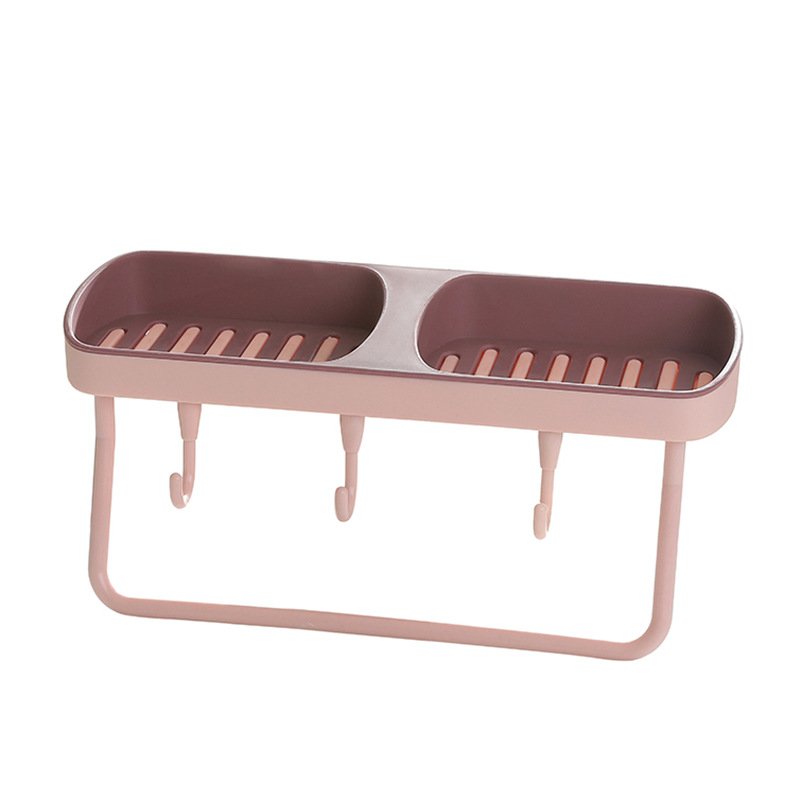 wall-mounted sponge bathroom soap storage box without household punch-free towel rack