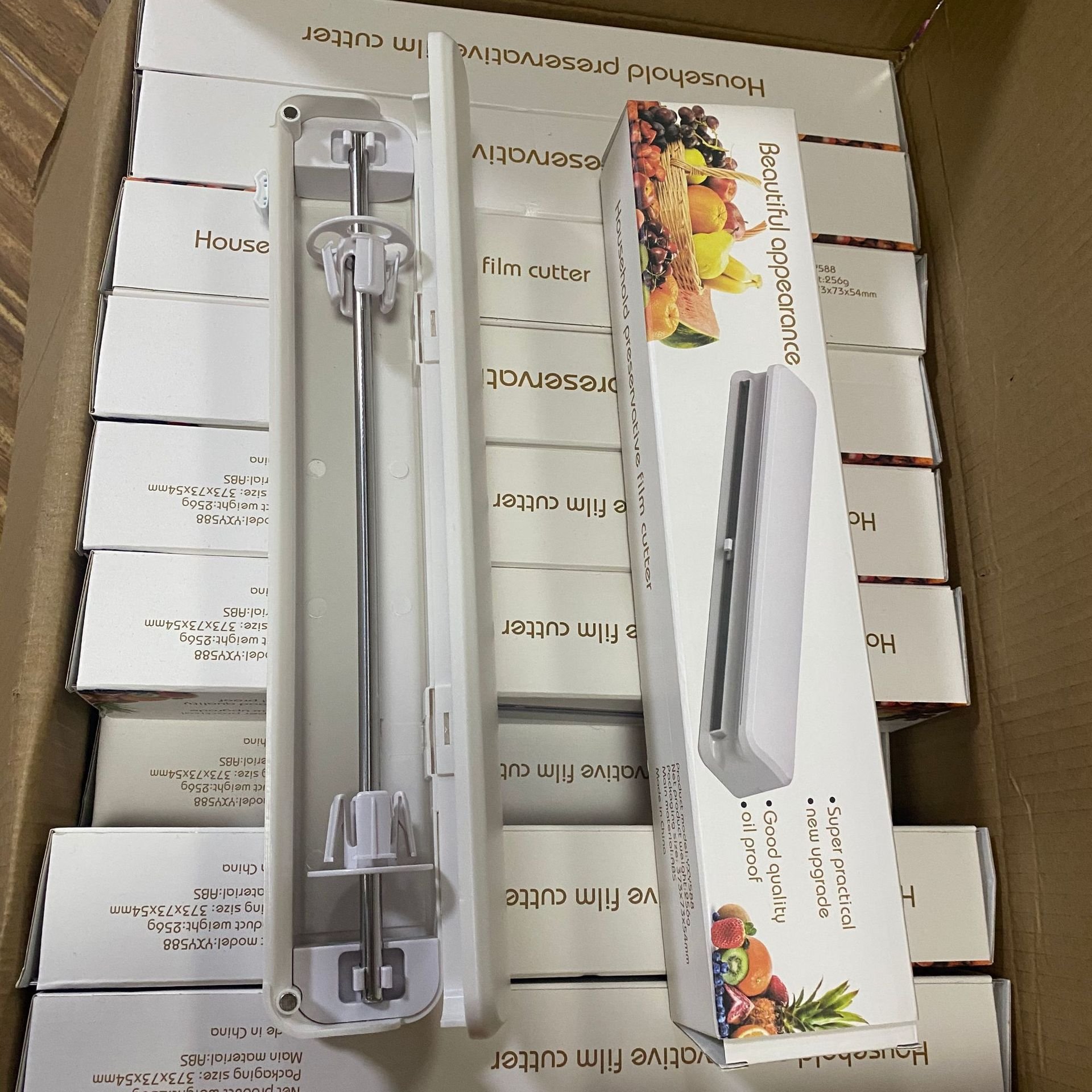 WS252 Wholesale Adjustable Food Wrap Dispenser Plastic Film Cutting Wrap Dispenser Sharp Wrap Dispenser