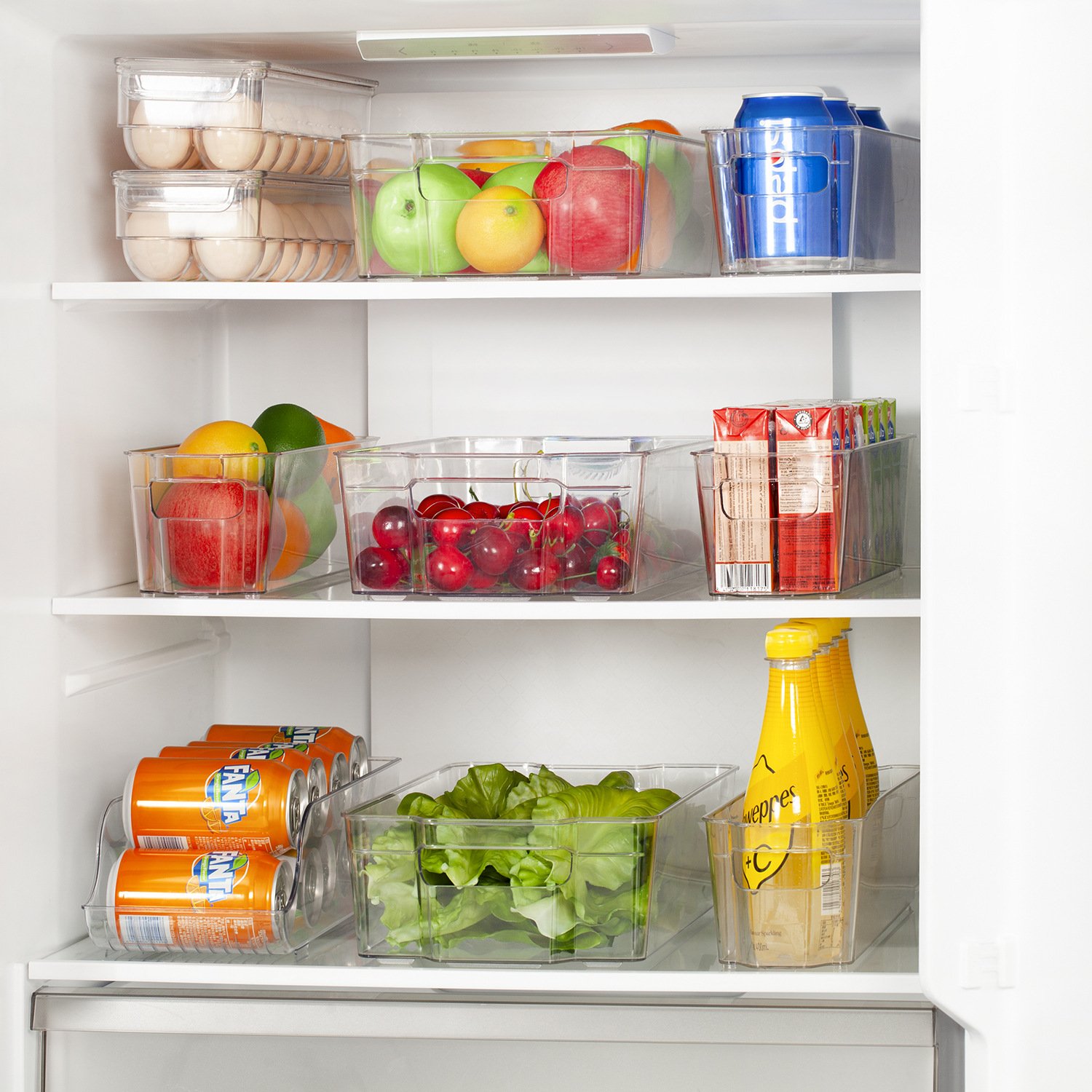 BPA Free Fridge Freezer Box & Bins Refrigerator Organizer Stackable Food Storage Containers Drawer Organizers For Refrigerator