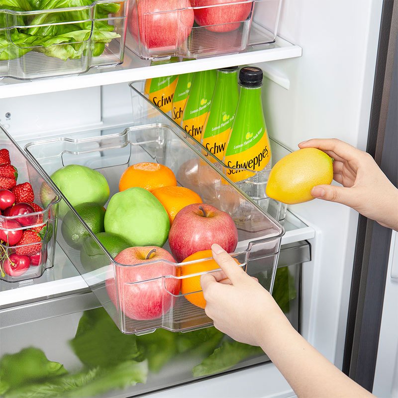 BPA Free Fridge Freezer Box & Bins Refrigerator Organizer Stackable Food Storage Containers Drawer Organizers For Refrigerator
