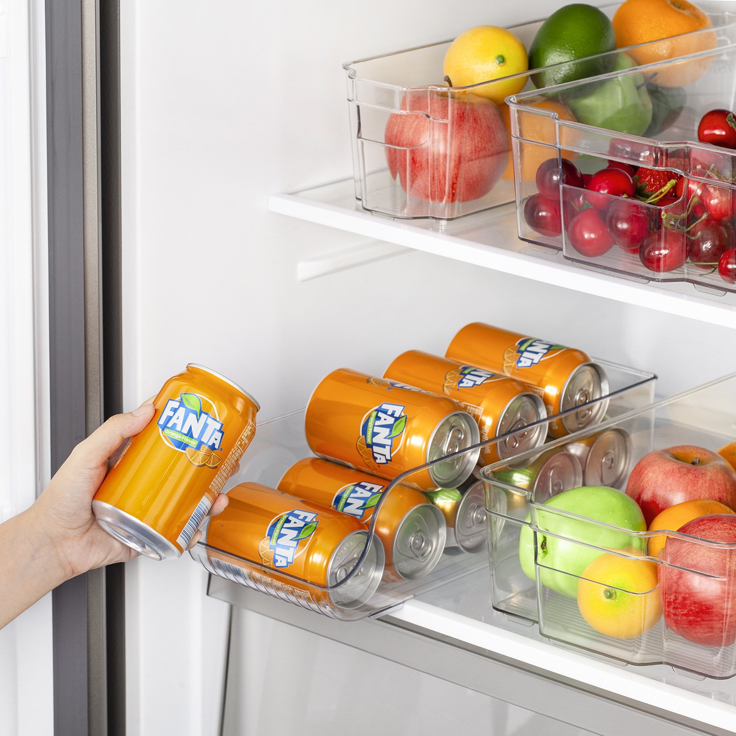 BPA Free Fridge Freezer Box & Bins Refrigerator Organizer Stackable Food Storage Containers Drawer Organizers For Refrigerator