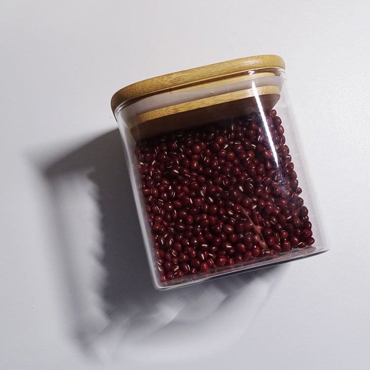 Display unbreakable square borosilicate glass pasta pot snack coffee spice jars small storage container and spoon