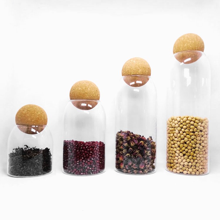 Display unbreakable square borosilicate glass pasta pot snack coffee spice jars small storage container and spoon