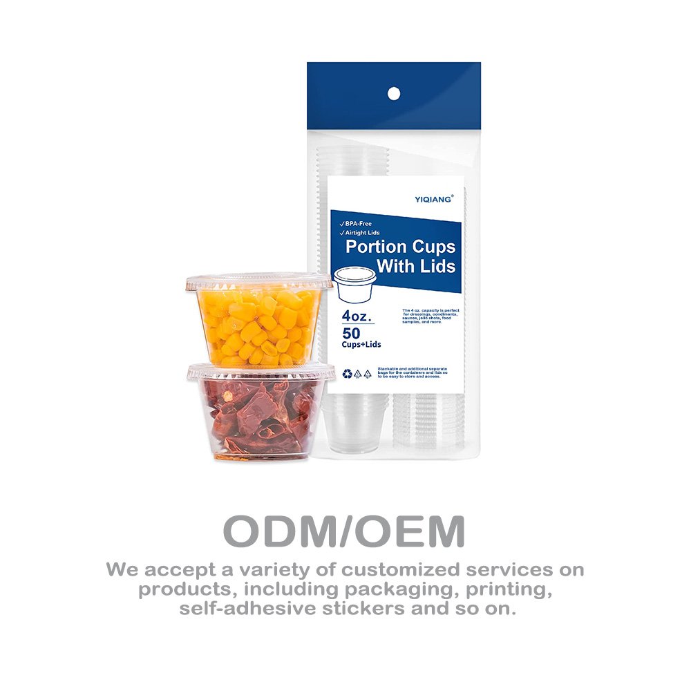 1oz 2oz 3oz 4oz 5oz PP Small Disposable Plastic Salad Biscuit Toppings Sauce Cups with Hinged Lid