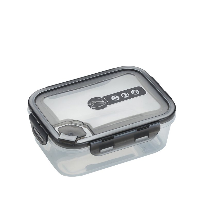Custom logo microwaveable fridge organizer airtight meal prep bento salad box set plastic food storage container with snap lock