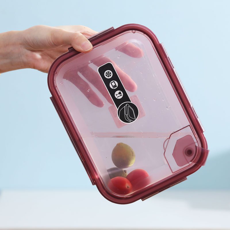 Custom logo microwaveable fridge organizer airtight meal prep bento salad box set plastic food storage container with snap lock
