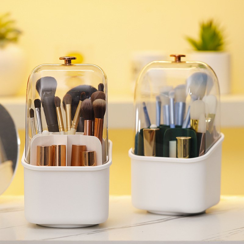 360 Degree Rotating Heart Shaped Makeup Brush Organizer with transparency cover