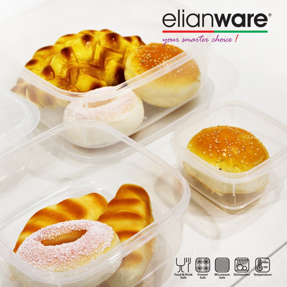 Elianware High Quality PP Polypropylene High Quality BPA Free Microwavable Transparent Plastic Food Keeper Lunch Box