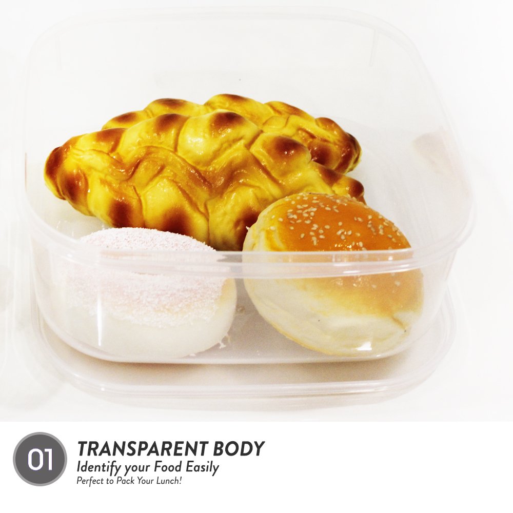 Elianware High Quality PP Polypropylene High Quality BPA Free Microwavable Transparent Plastic Food Keeper Lunch Box