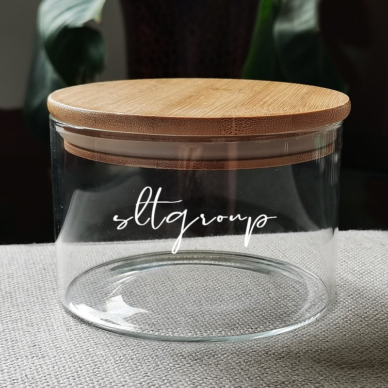 multiple use wide mouth short high borosilicate glass jar for 3 wick candle plant salad food storage