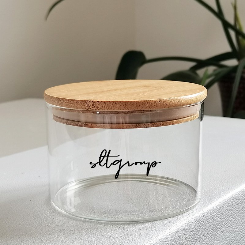 multiple use wide mouth short high borosilicate glass jar for 3 wick candle plant salad food storage