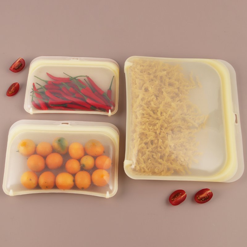 Custom Reusable Ecofriendly Snack Bags Silicone Freezer Bags Silicone Food Storage Bag