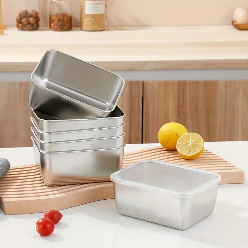 Stainless Steel Fresh-Keeping Airtight Food Storage Boxes Container Bento Boxes with Lids