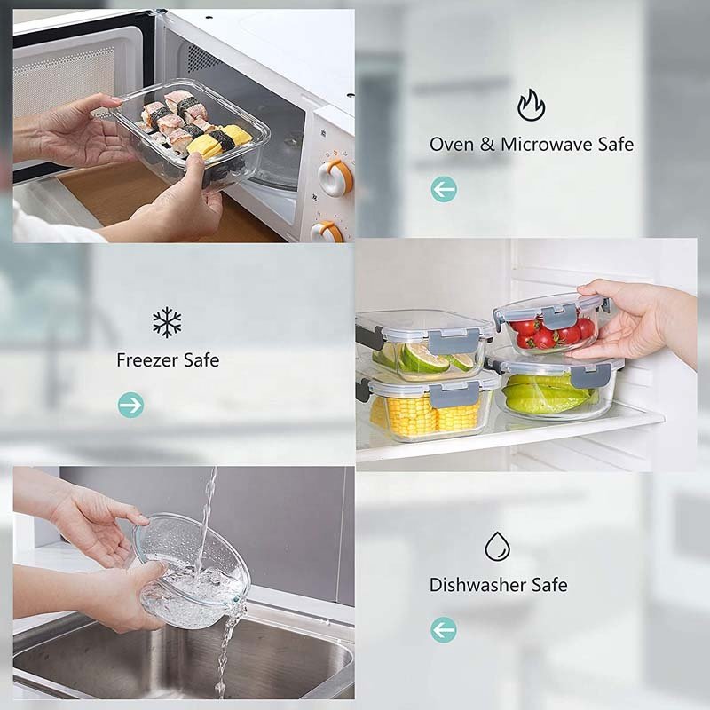 Superior Glass Food Storage Containers Set 100% Safe Food Containers with lid