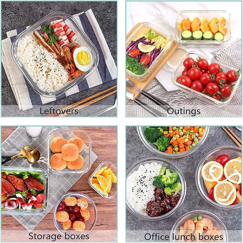Superior Glass Food Storage Containers Set 100% Safe Food Containers with lid