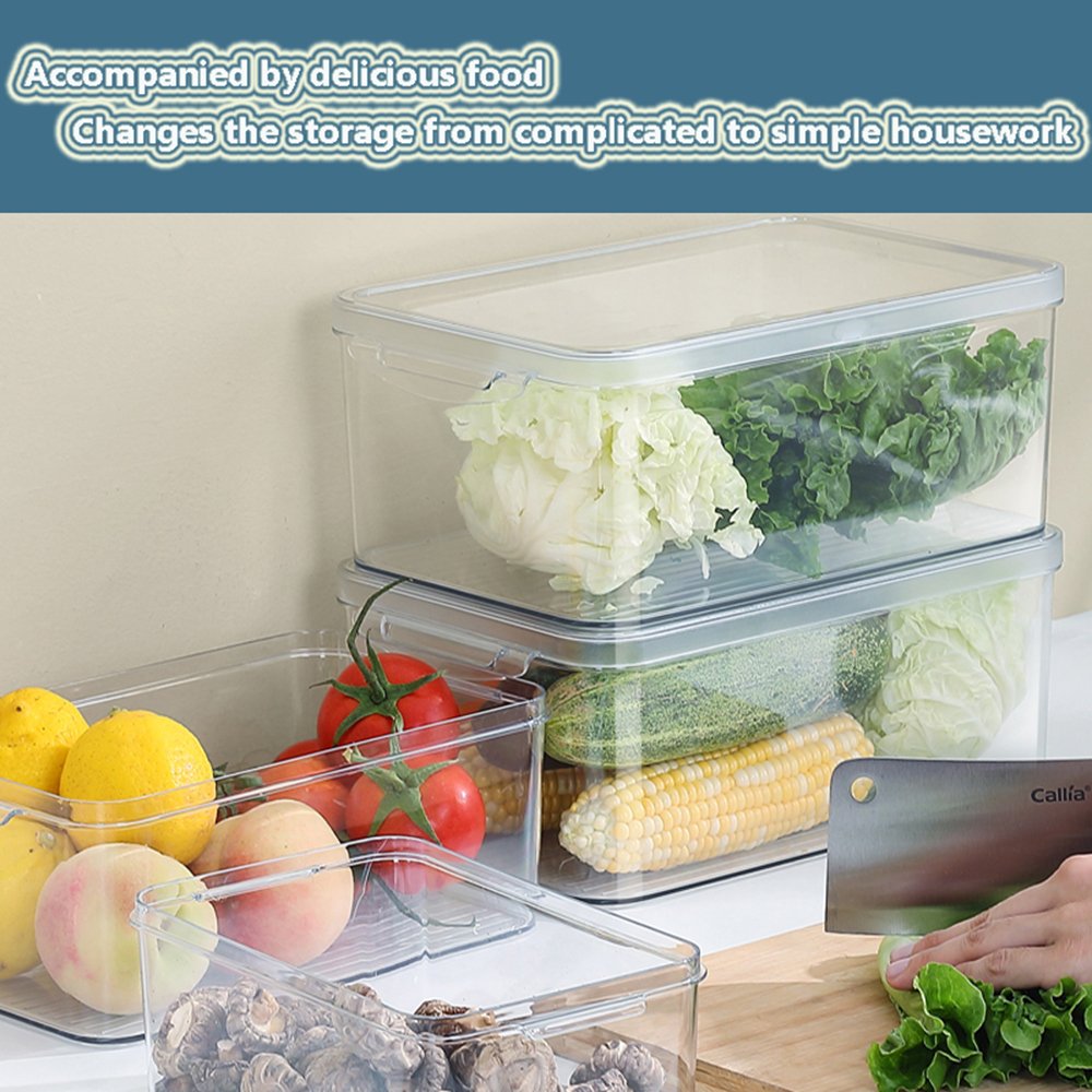 Large Capacity Drawer Type Transparent Refrigerator Storage Box Kitchen Fruit Food Fresh-keeping Box
