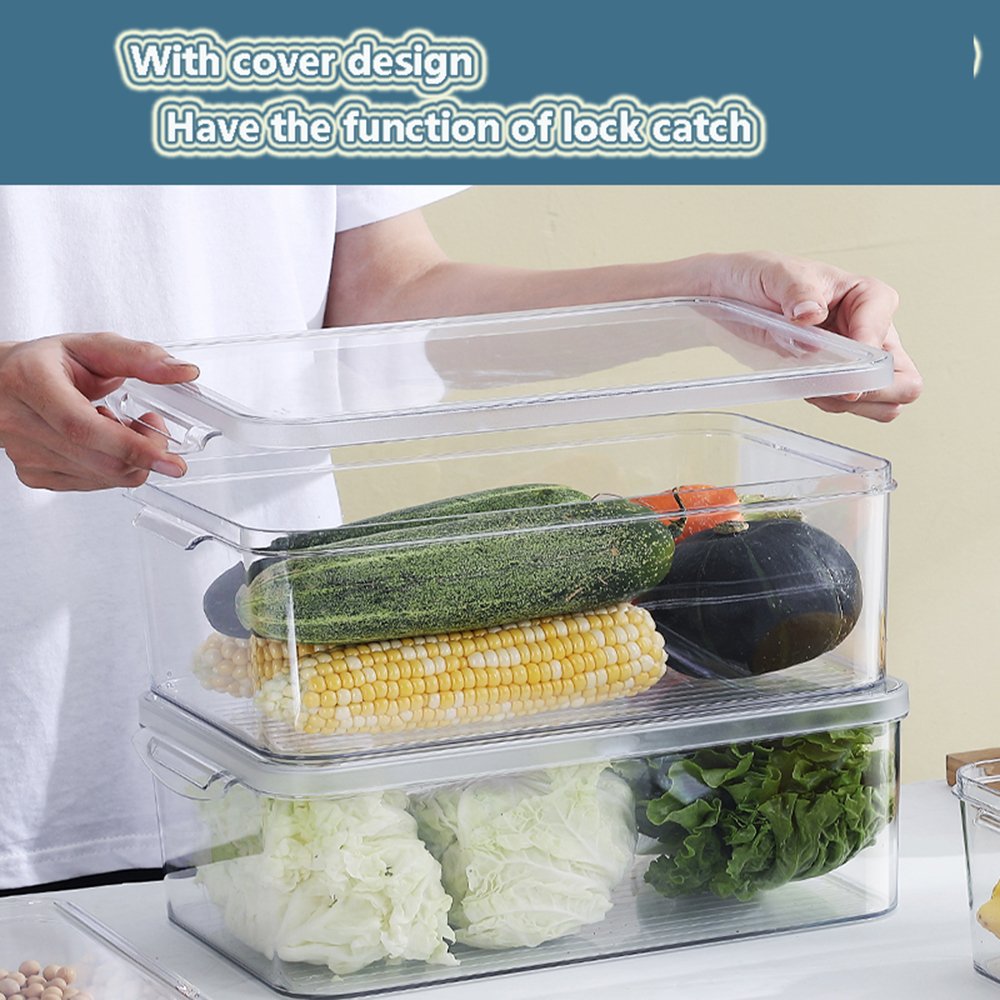 Large Capacity Drawer Type Transparent Refrigerator Storage Box Kitchen Fruit Food Fresh-keeping Box