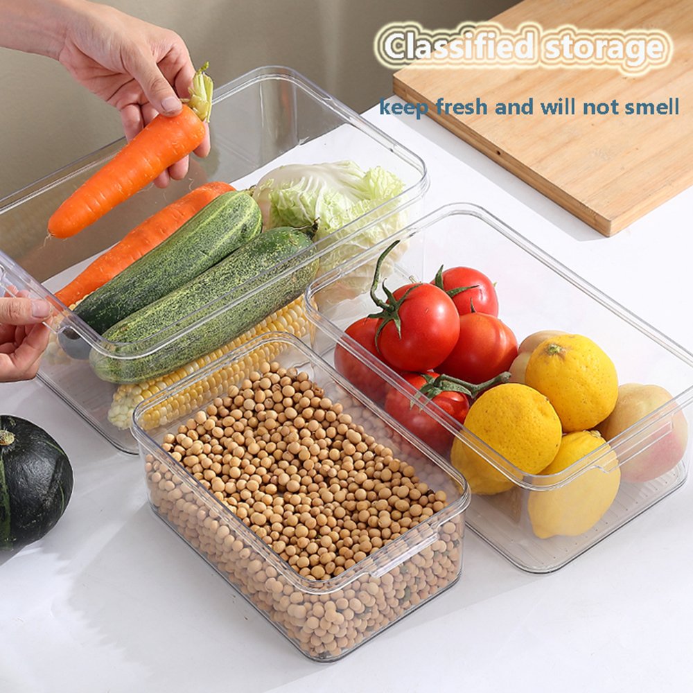 Large Capacity Drawer Type Transparent Refrigerator Storage Box Kitchen Fruit Food Fresh-keeping Box
