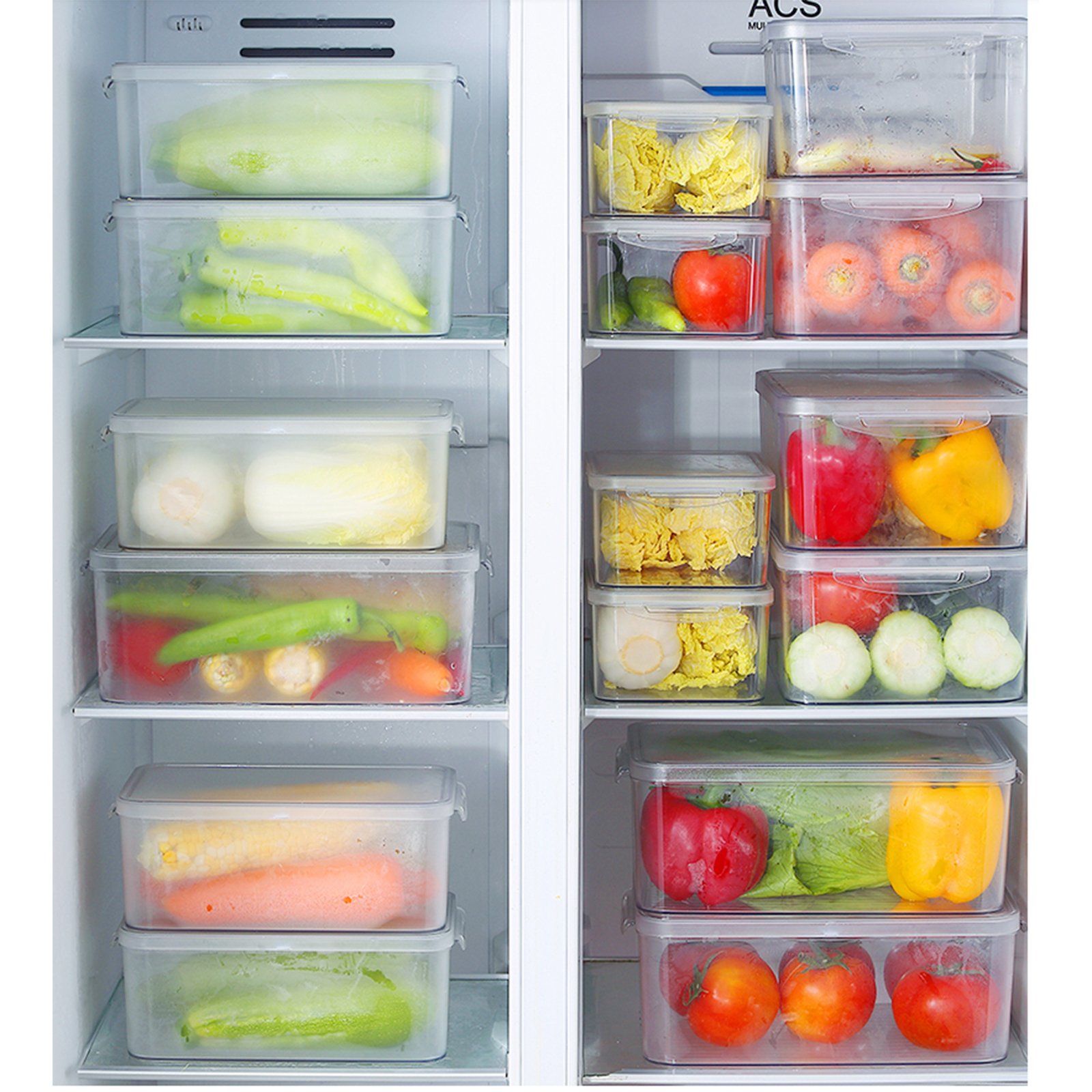 Large Capacity Drawer Type Transparent Refrigerator Storage Box Kitchen Fruit Food Fresh-keeping Box