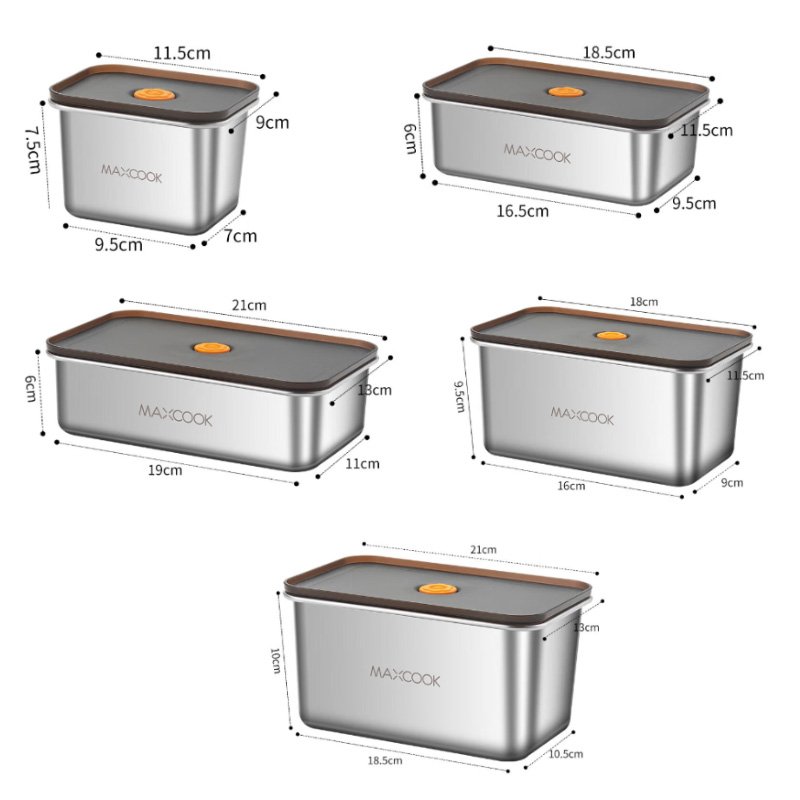 2024 Hot Selling New Design Stainless Steel Food Storage Container 304 Metal Lunch Box Fresh Keeping Box Containers For Kitchen