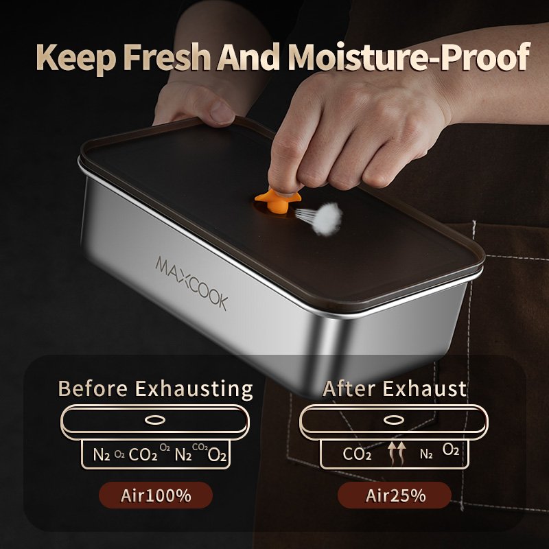 2024 Hot Selling New Design Stainless Steel Food Storage Container 304 Metal Lunch Box Fresh Keeping Box Containers For Kitchen