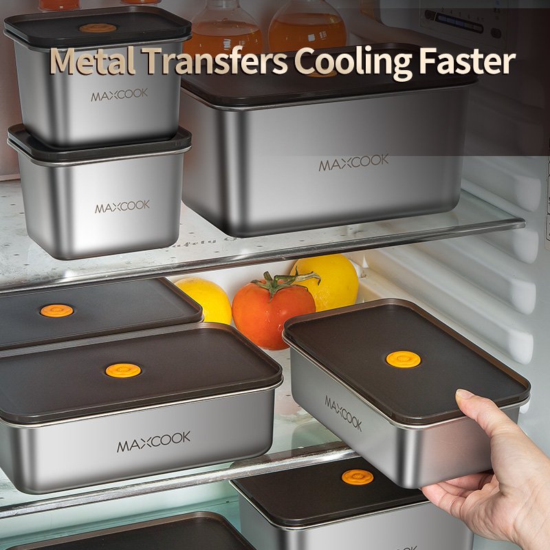 2024 Hot Selling New Design Stainless Steel Food Storage Container 304 Metal Lunch Box Fresh Keeping Box Containers For Kitchen