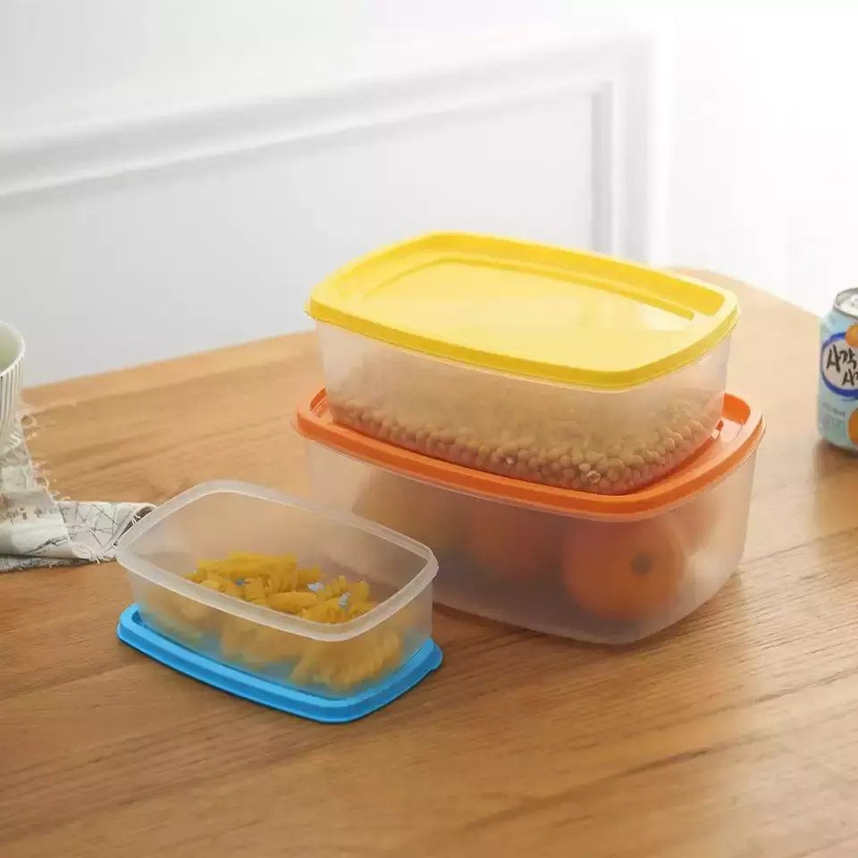 14-Piece Kitchen Meal Prep Food Storage Container Set Lockable Lids Freshness Preservation Square Injection Square Boxes